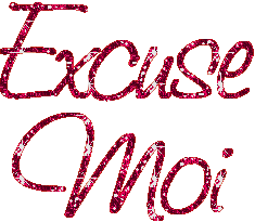 Gif animé excuse moi rouge brillant